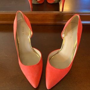 Red suede heels